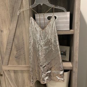 NBD silver sequin dress